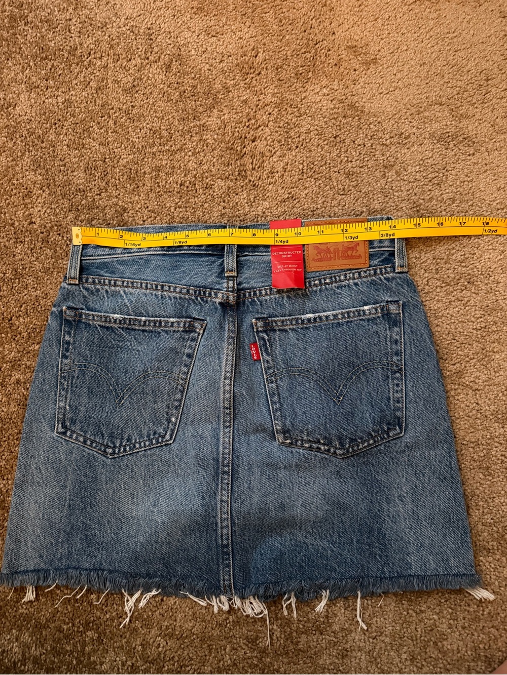 Levi's Blue Distressed Denim Mini Skirt with Raw Hem - Picture 4 of 5